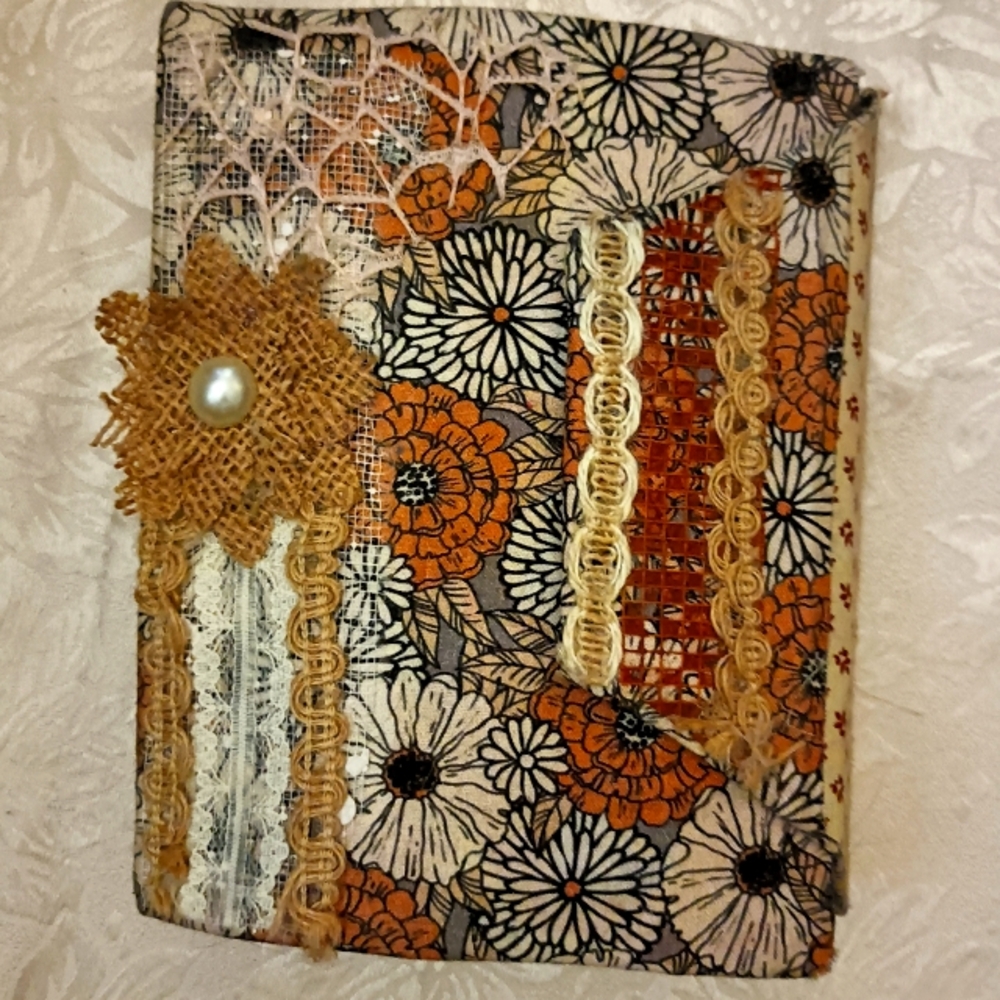 Junk journal - distressed , vintage style journal with neutral and retro tones